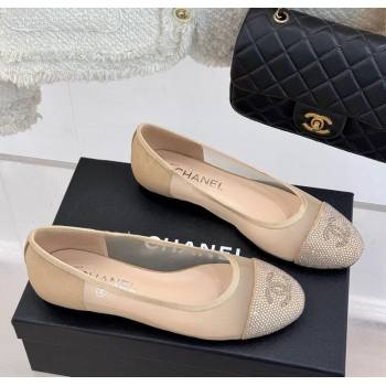 Chanel Mesh Strass Ballet Flats Beige 2025 CH030313 (MD-250303109)