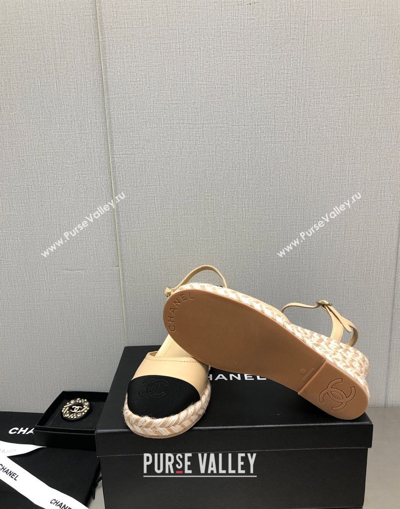 Chanel Lambskin Wedge Open Back Pumps 7.5cm Beige 2025 CH030324 (MD-250303153)