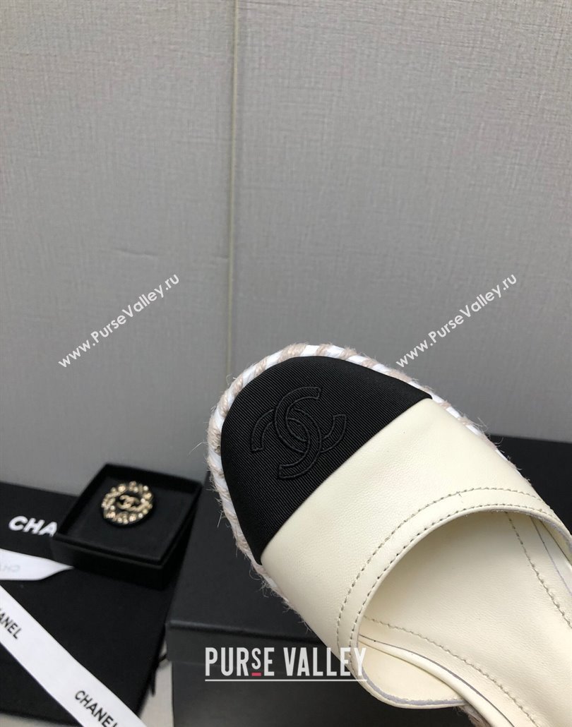 Chanel Lambskin Wedge Open Back Pumps 7.5cm White 2025 CH030324 (MD-250303154)
