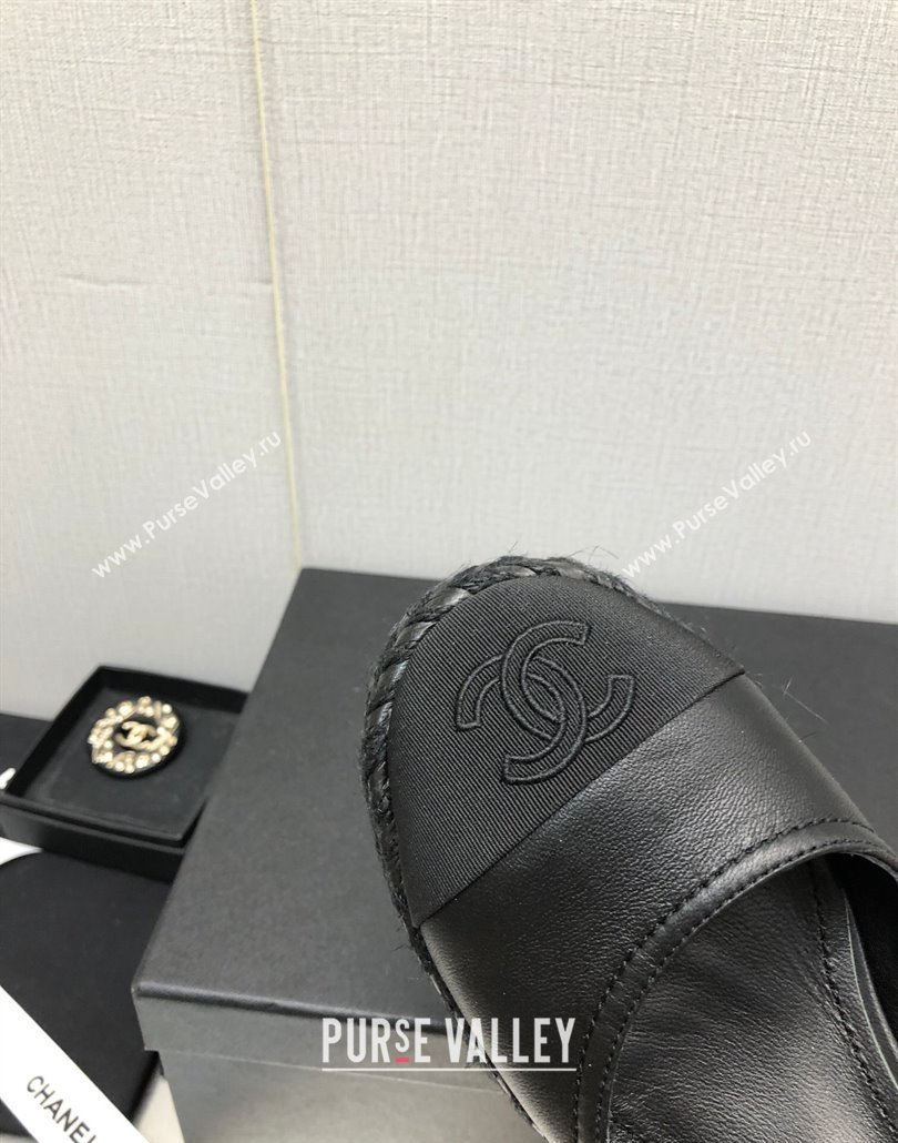 Chanel Lambskin Wedge Open Back Pumps 7.5cm Black 2025 CH030324 (MD-250303155)