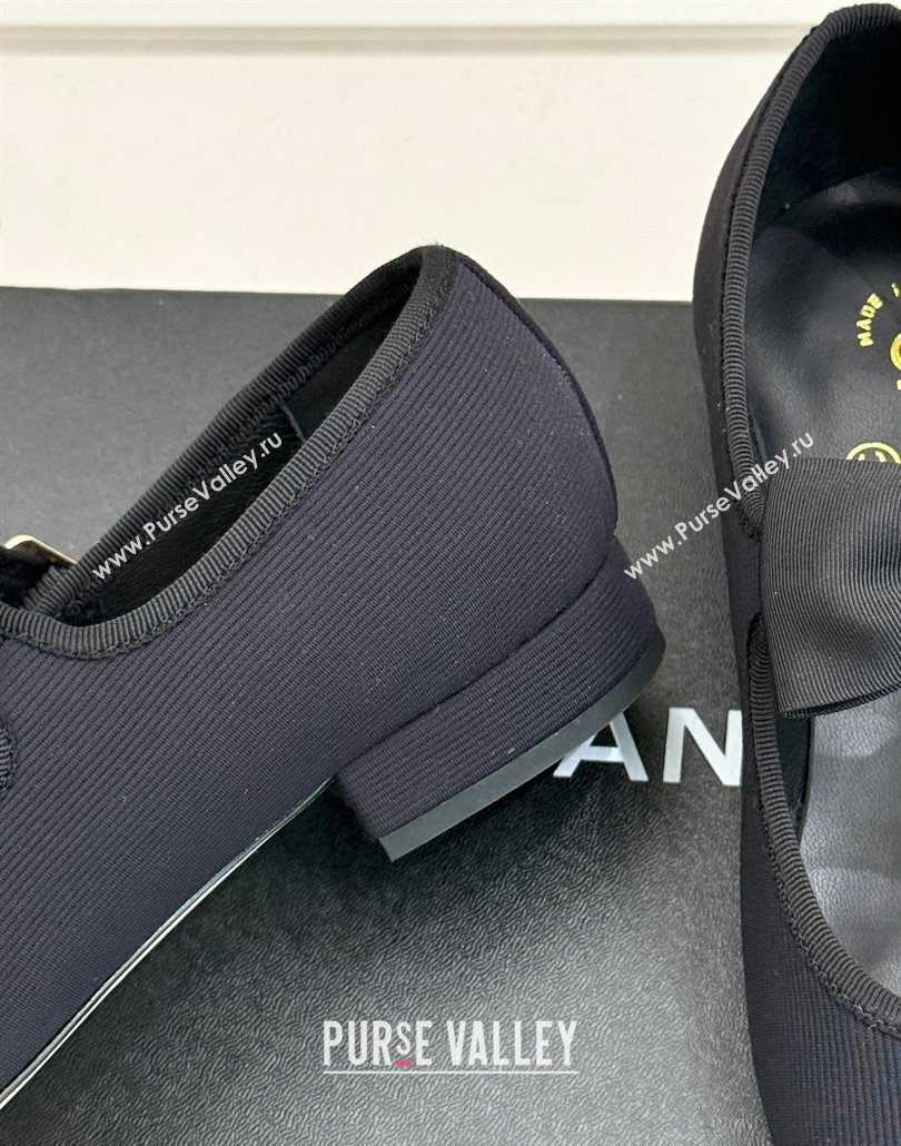 Chanel Fabric Mary Janes Ballet Flats with Bow Black 2025 CH030327 (MD-250303162)