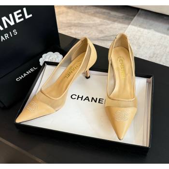 Chanel Lambskin Mesh Pumps Beige 2025 CH030411 (MD-250304149)