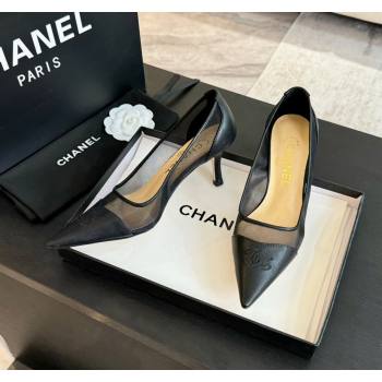 Chanel Lambskin Mesh Pumps Black 2025 CH030411 (MD-250304151)