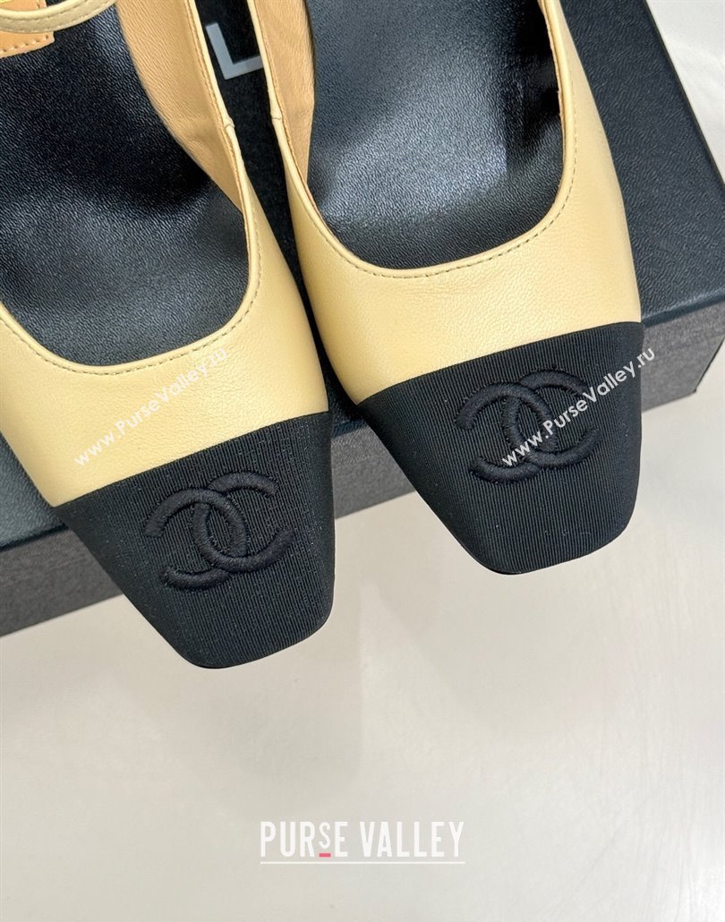 Chanel Lambskin Mary Janes Pumps 6.5cm with Strass Buckle Beige 2025 CH030329 (MD-250303169)