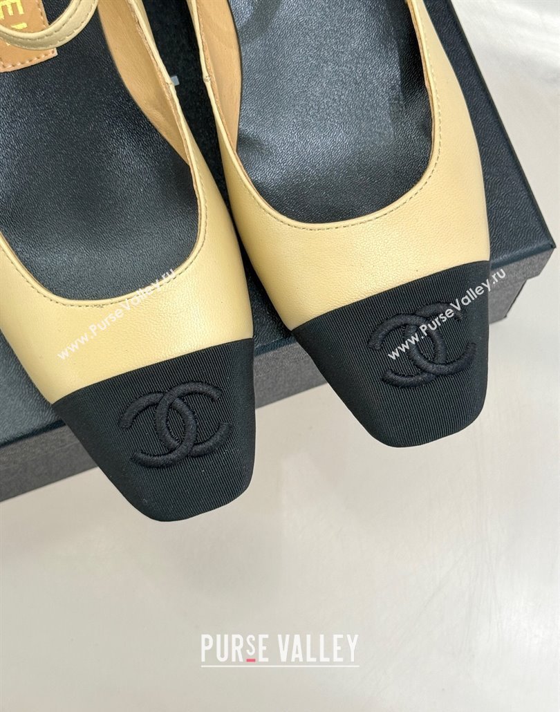 Chanel Lambskin Mary Janes Pumps 3.5cm with Strass Buckle Beige 2025 CH030329 (MD-250303177)