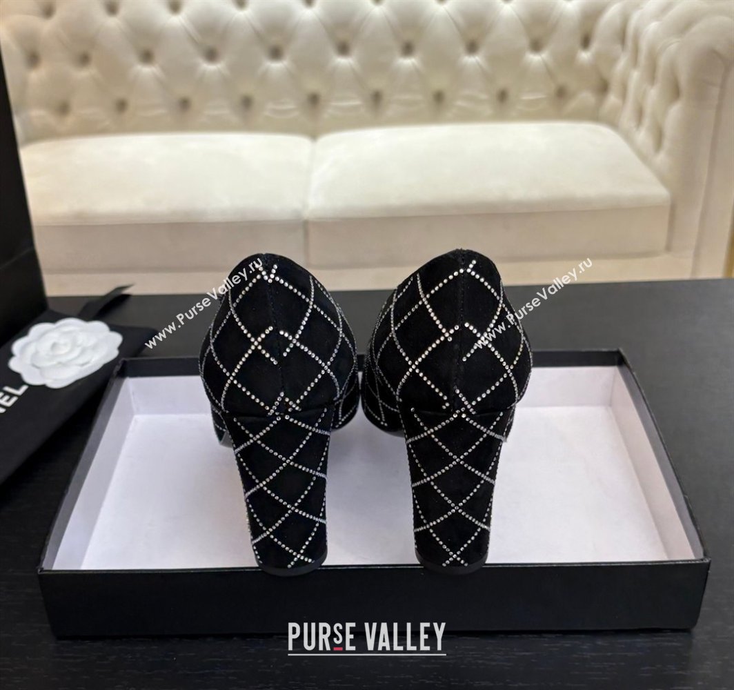 Chanel Quilted Suede Grosgrain Pumps 8.5cm with Studs G45509 Black 2025 (MD-250228109)