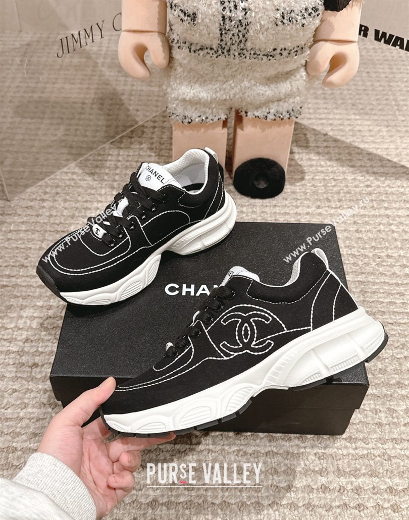 Chanel Cotton Sneakers Black 2025 CH030510 (MD-250305059)