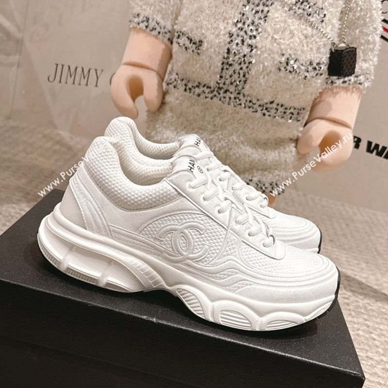 Chanel Suede Fabric Sneakers White2 2025 CH030510 (MD-250305060)