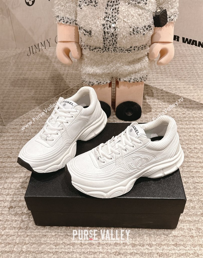 Chanel Suede Fabric Sneakers White2 2025 CH030510 (MD-250305060)