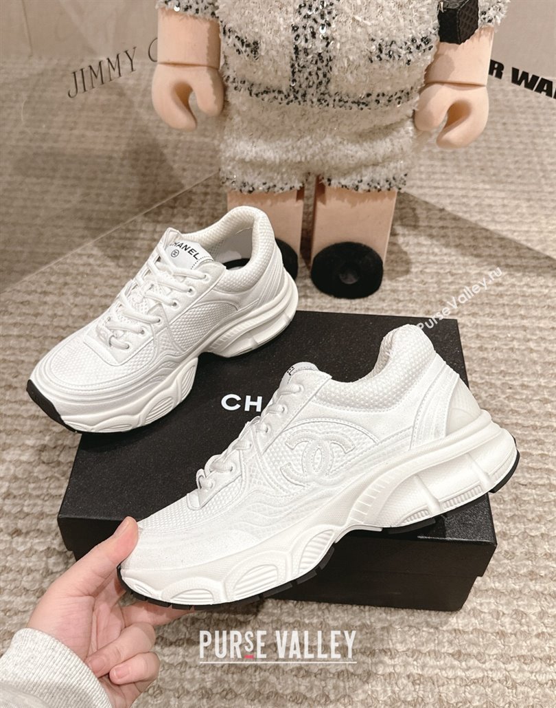 Chanel Suede Fabric Sneakers White2 2025 CH030510 (MD-250305060)