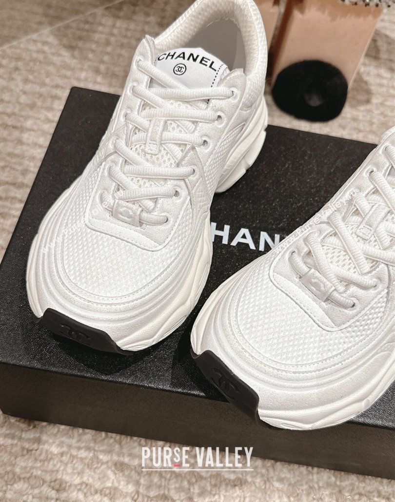 Chanel Suede Fabric Sneakers White2 2025 CH030510 (MD-250305060)