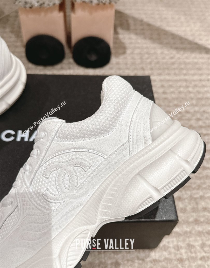 Chanel Suede Fabric Sneakers White2 2025 CH030510 (MD-250305060)