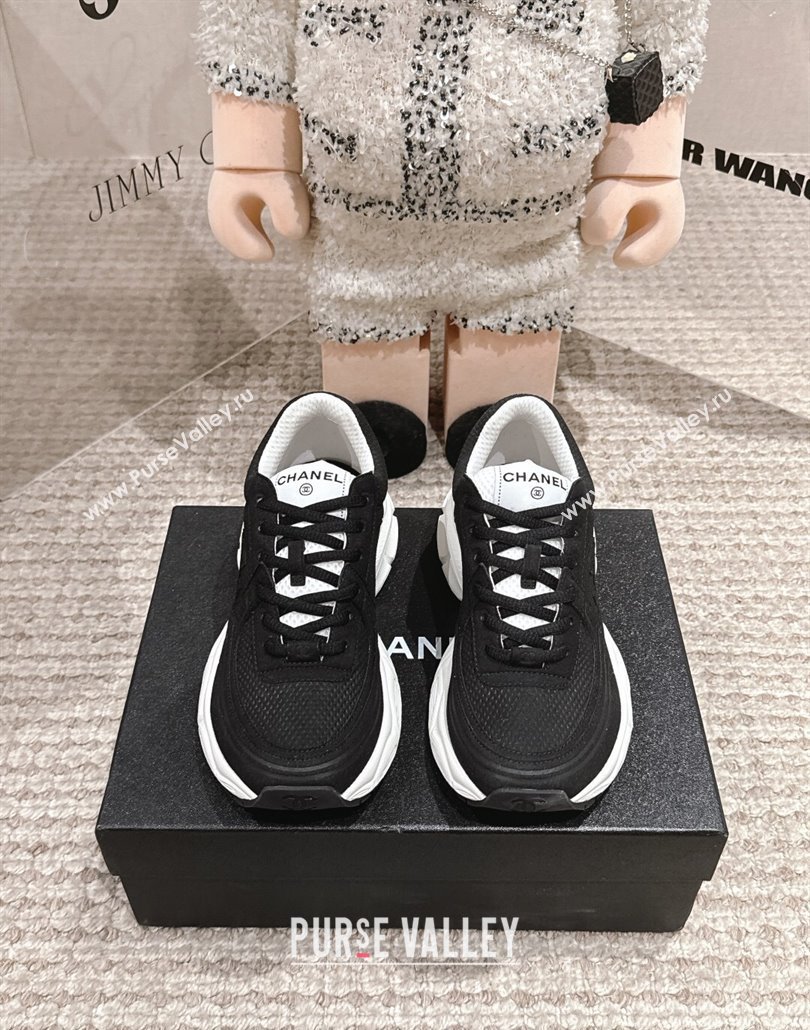 Chanel Suede Fabric Sneakers Black2 2025 CH030510 (MD-250305061)