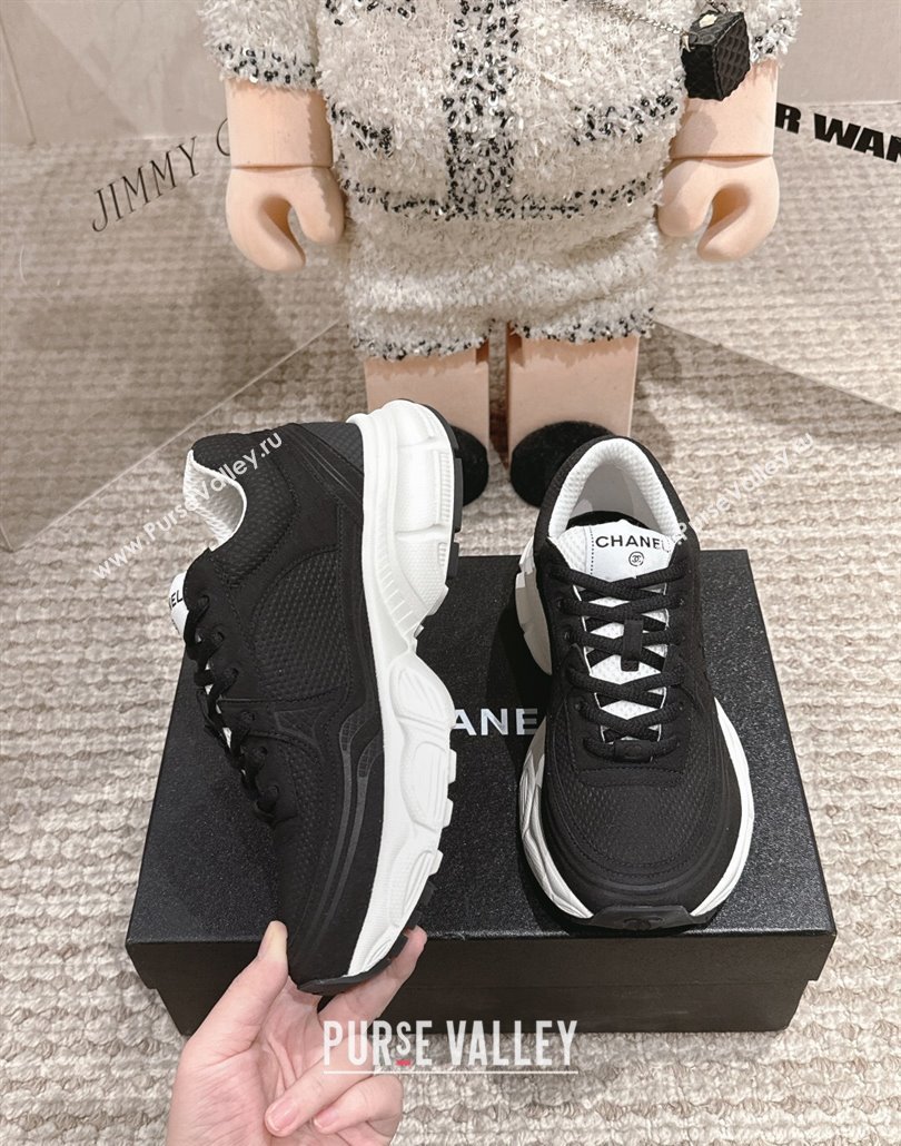 Chanel Suede Fabric Sneakers Black2 2025 CH030510 (MD-250305061)