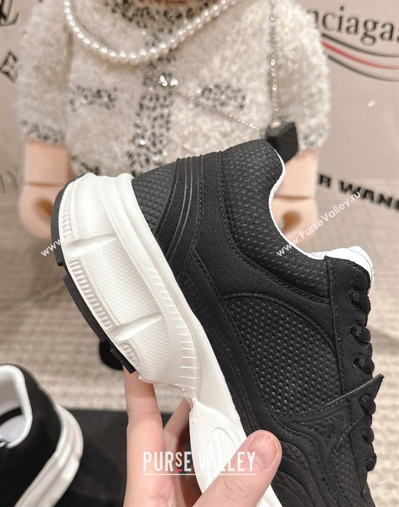 Chanel Suede Fabric Sneakers Black2 2025 CH030510 (MD-250305061)