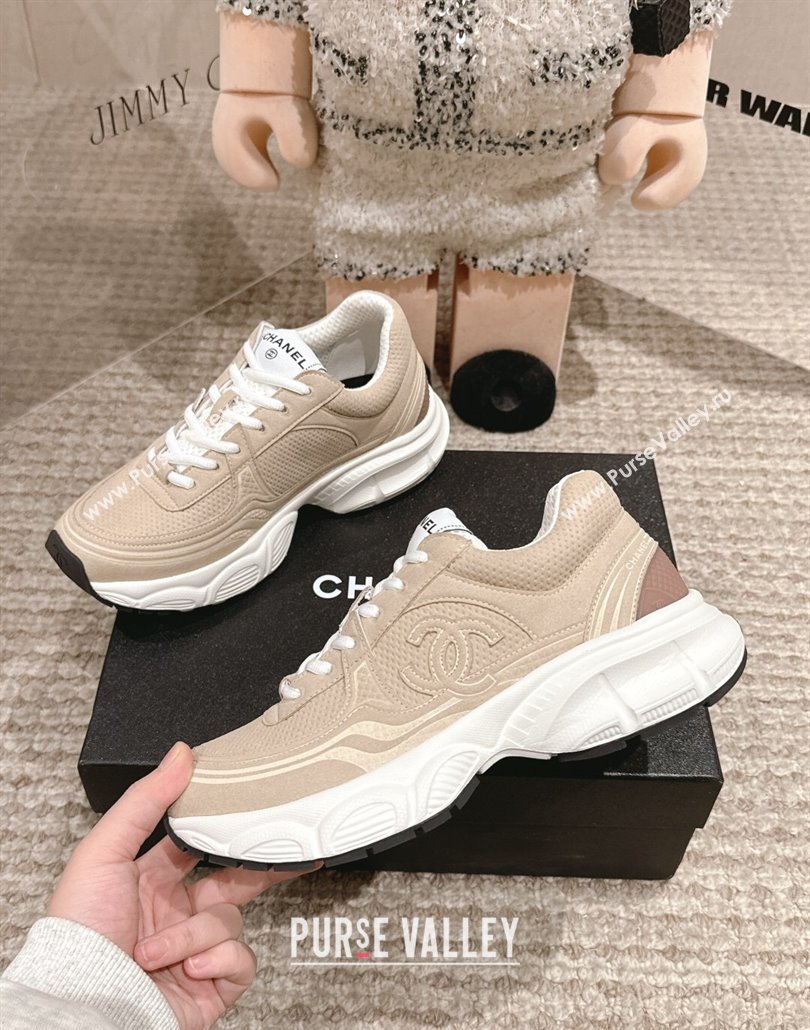 Chanel Suede Fabric Sneakers Beige 2025 CH030510 (MD-250305062)