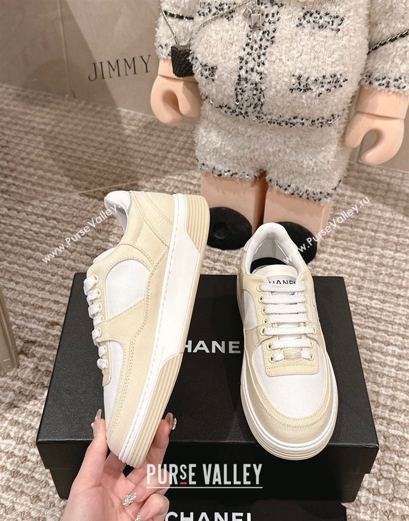 Chanel Canvas Platform Sneakers Beige/White 2025 CH030511 (MD-250305067)