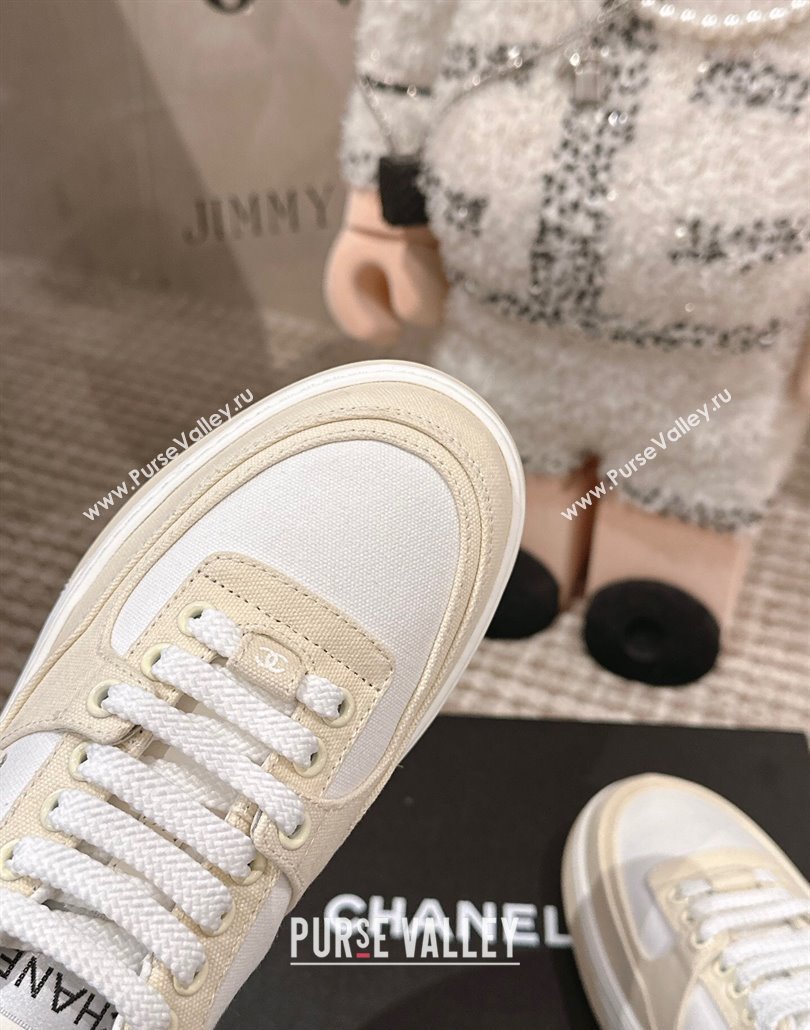Chanel Canvas Platform Sneakers Beige/White 2025 CH030511 (MD-250305067)