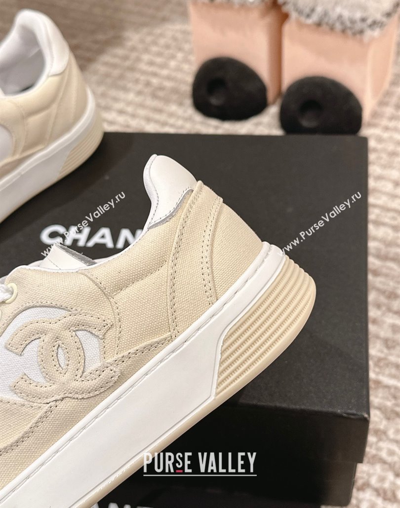 Chanel Canvas Platform Sneakers Beige/White 2025 CH030511 (MD-250305067)