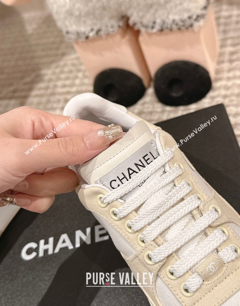 Chanel Canvas Platform Sneakers Beige/White 2025 CH030511 (MD-250305067)