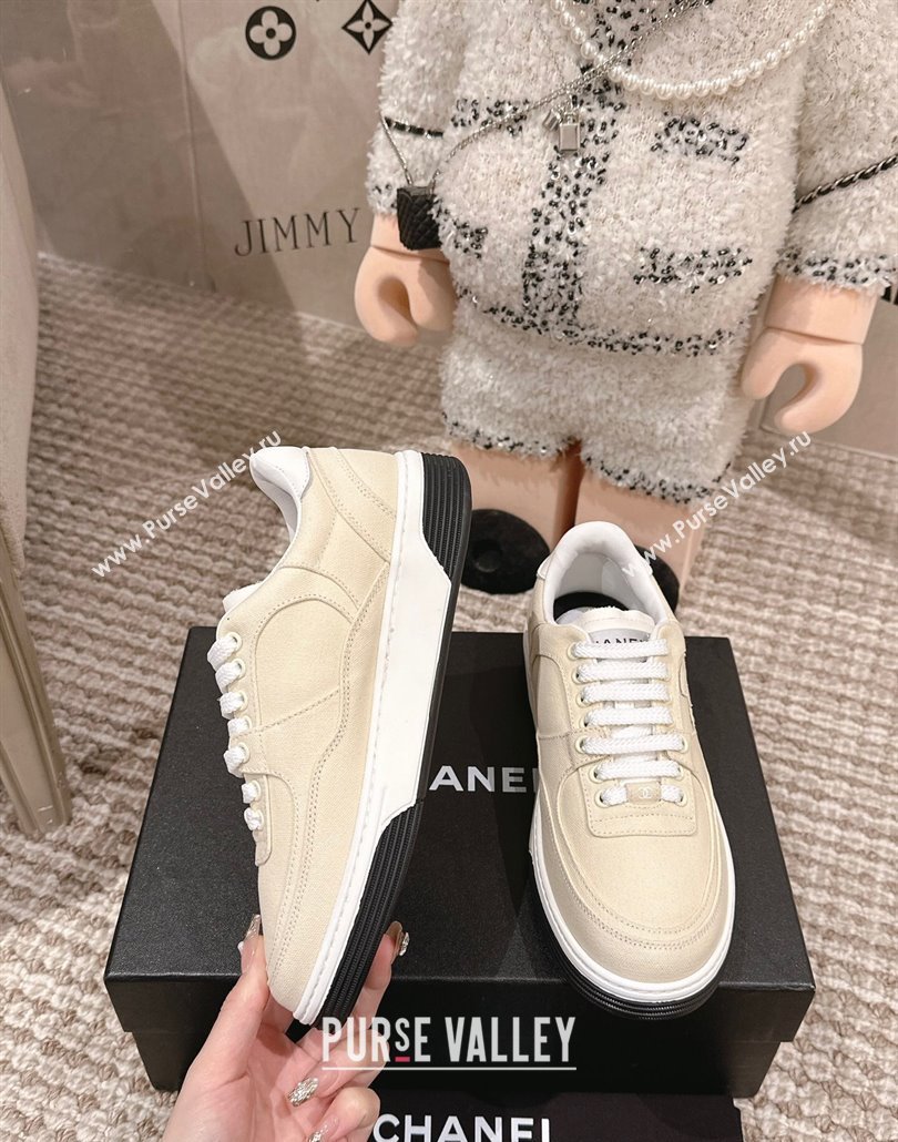 Chanel Canvas Platform Sneakers Light Beige 2025 CH030511 (MD-250305070)