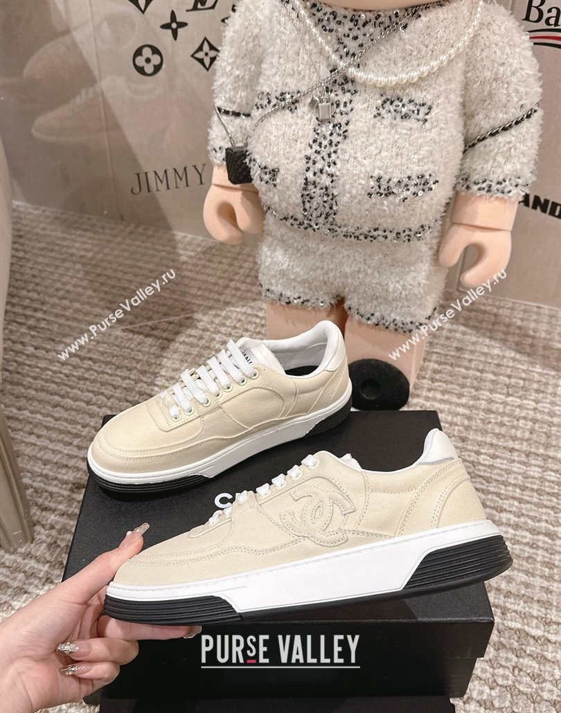 Chanel Canvas Platform Sneakers Light Beige 2025 CH030511 (MD-250305070)