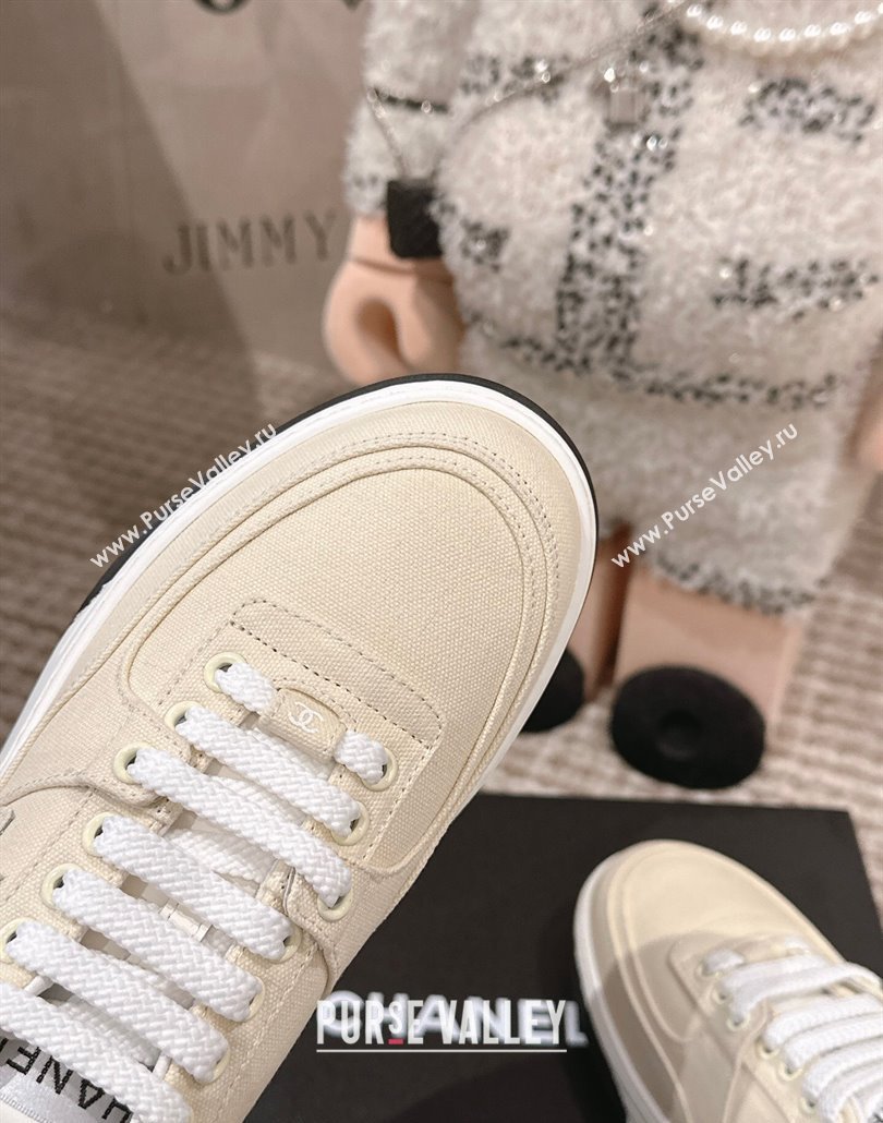 Chanel Canvas Platform Sneakers Light Beige 2025 CH030511 (MD-250305070)