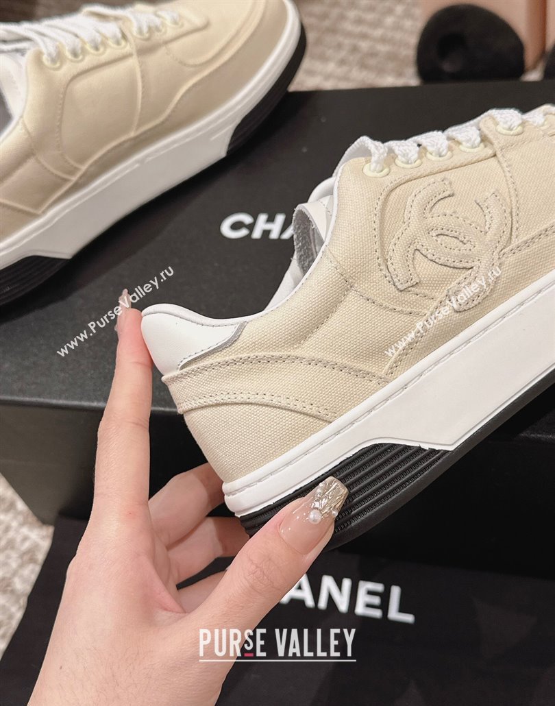 Chanel Canvas Platform Sneakers Light Beige 2025 CH030511 (MD-250305070)