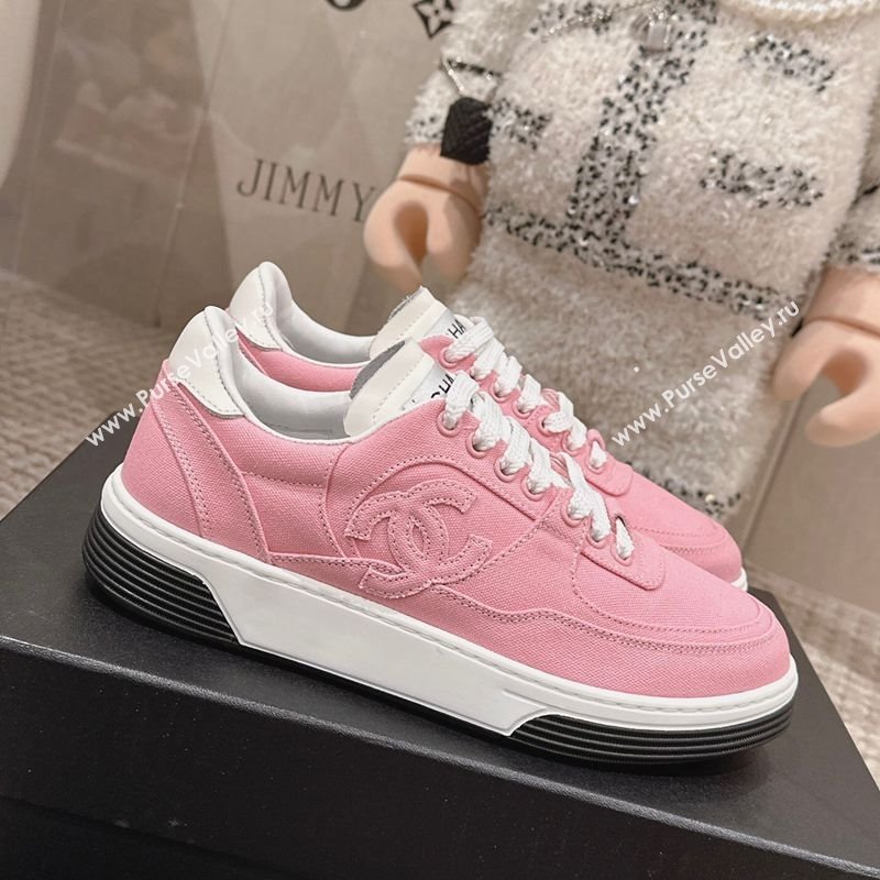 Chanel Canvas Platform Sneakers Pink2 2025 CH030511 (MD-250305072)