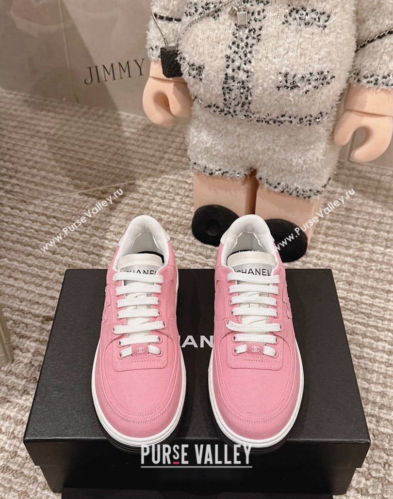 Chanel Canvas Platform Sneakers Pink2 2025 CH030511 (MD-250305072)