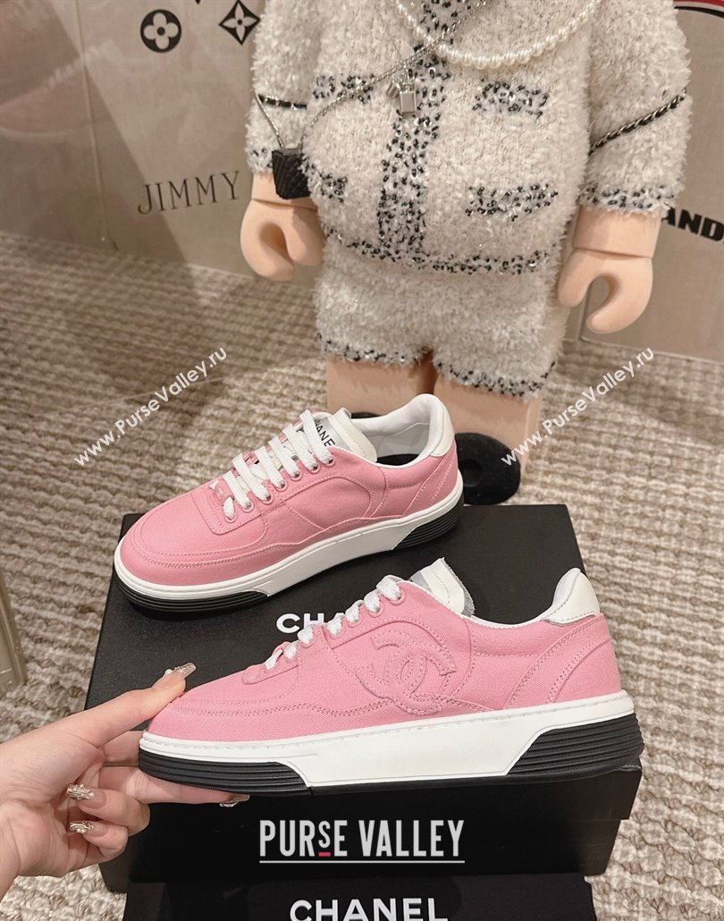 Chanel Canvas Platform Sneakers Pink2 2025 CH030511 (MD-250305072)