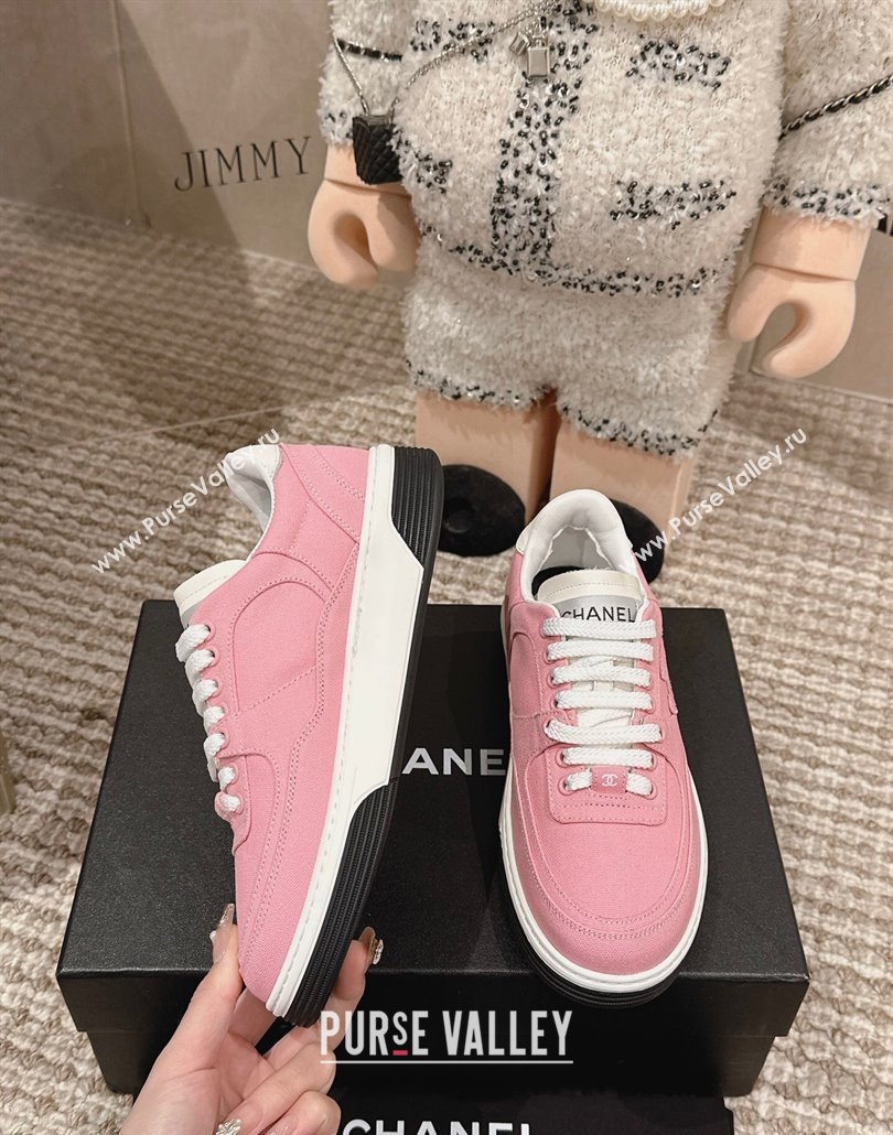 Chanel Canvas Platform Sneakers Pink2 2025 CH030511 (MD-250305072)