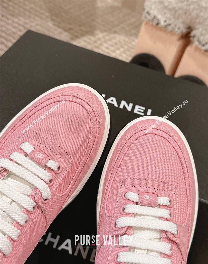 Chanel Canvas Platform Sneakers Pink2 2025 CH030511 (MD-250305072)