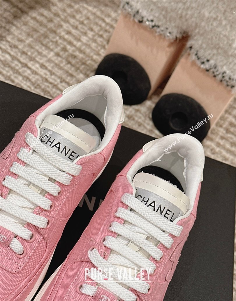 Chanel Canvas Platform Sneakers Pink2 2025 CH030511 (MD-250305072)