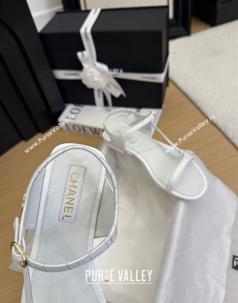 Chanel Calfskin Flat Sandals White 2025 CH041601 (MD-250416001)