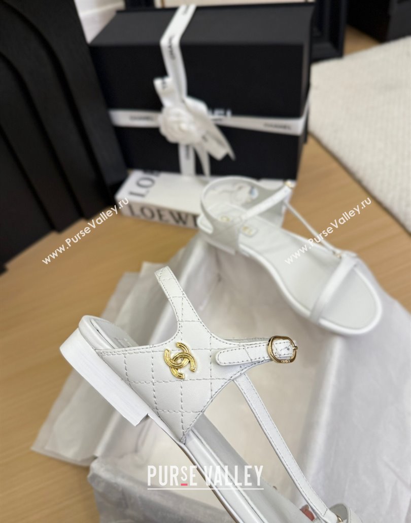 Chanel Calfskin Flat Sandals White 2025 CH041601 (MD-250416001)