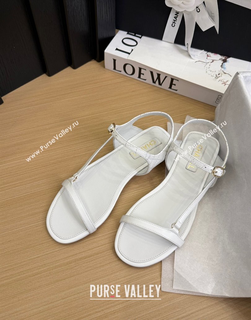 Chanel Calfskin Flat Sandals White 2025 CH041601 (MD-250416001)