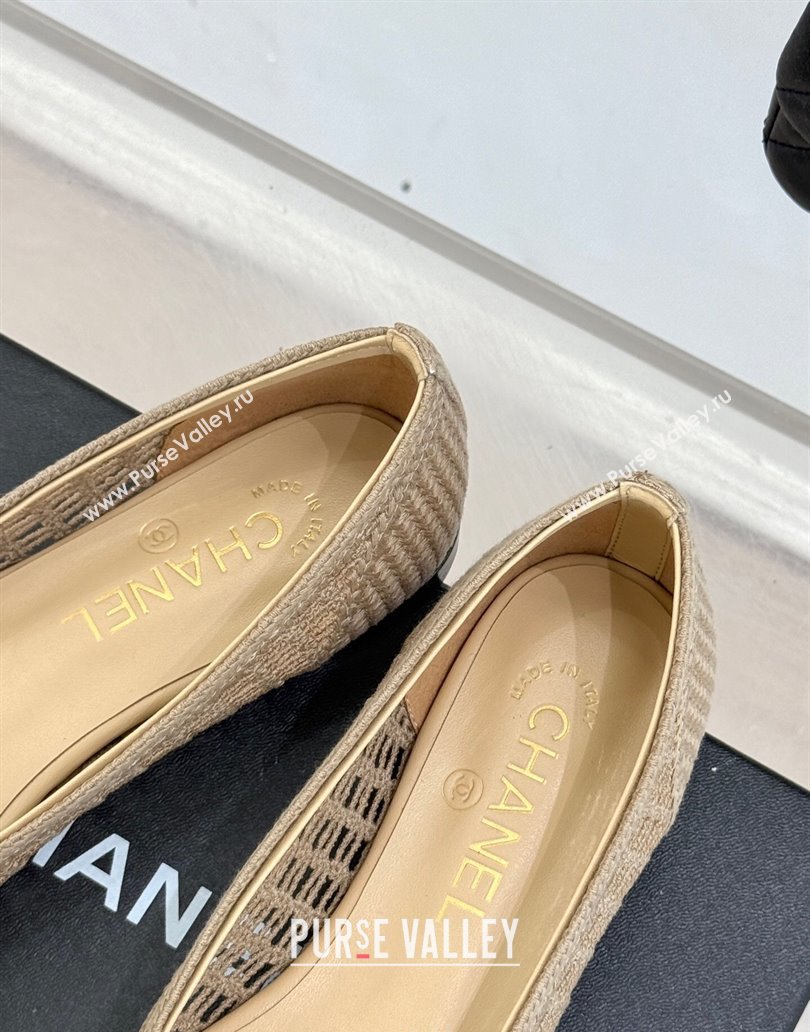 Chanel Crochet Straw Ballet Flats Beige2 2025 G46352 (MD-250415101)