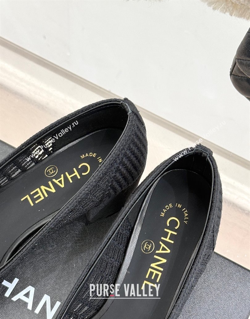 Chanel Crochet Straw Pumps 5cm Black 2025 G46352 (MD-250415108)