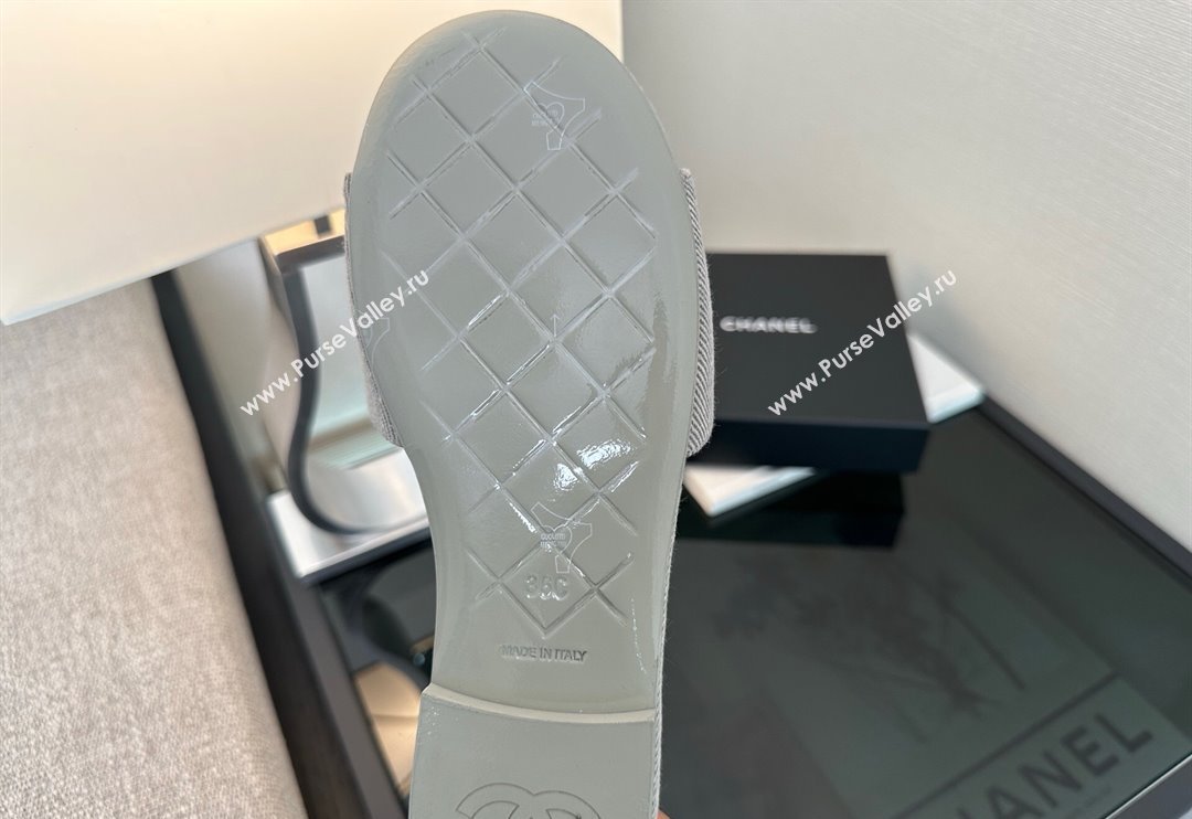 Chanel Denim Flat Slides Sandal with Foldover G45474 Grey 2025 (MD-250415087)