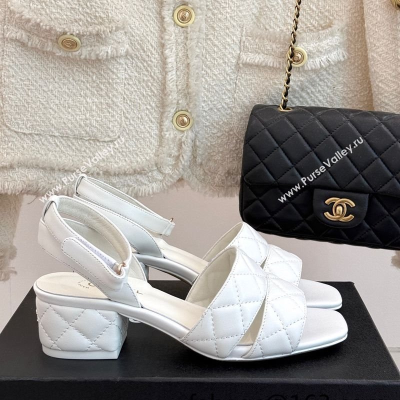 Chanel Quilted Lambskin Platform Sandals 5cm G46429 White 2025 (MD-250415127)