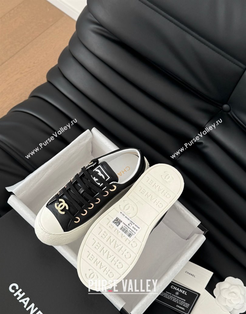 Chanel Calfskin Platform Sneakers Black 2025 CH041708 (MD-250417033)