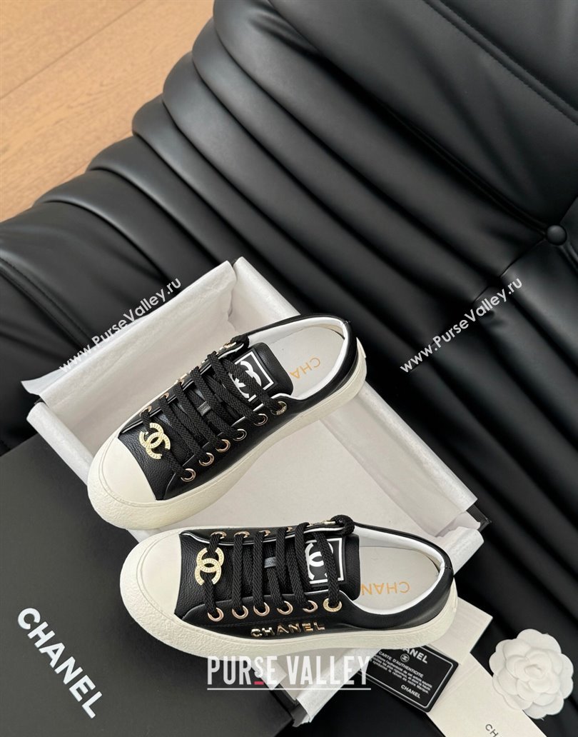 Chanel Calfskin Platform Sneakers Black 2025 CH041708 (MD-250417033)
