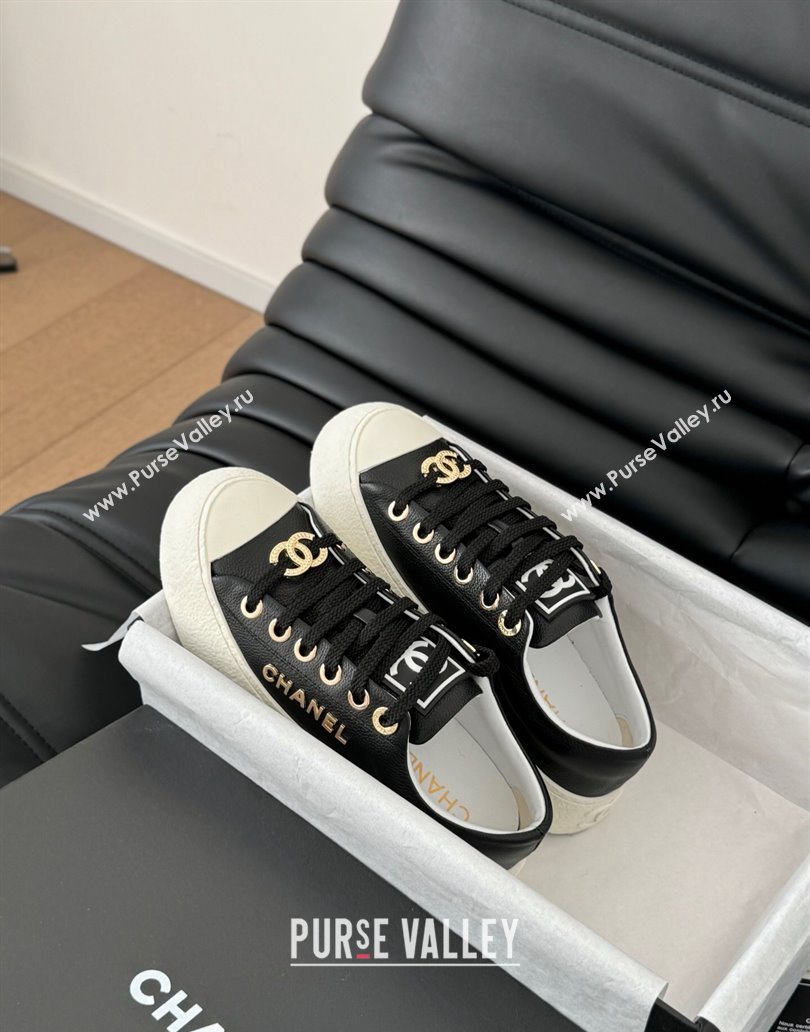 Chanel Calfskin Platform Sneakers Black 2025 CH041708 (MD-250417033)