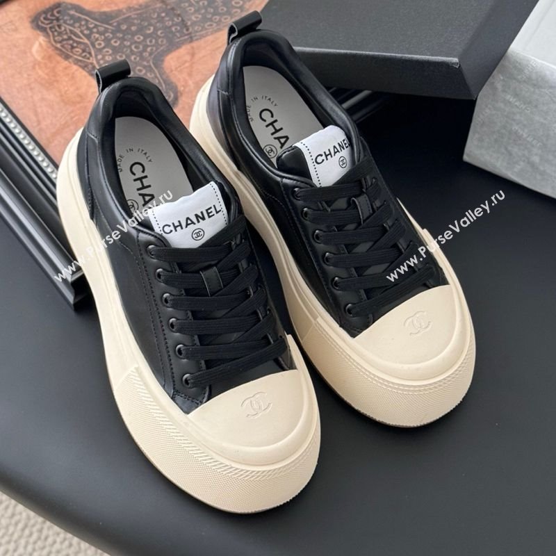 Chanel Calfskin Platform Sneakers Black 2025 CH041709 (MD-250417036)