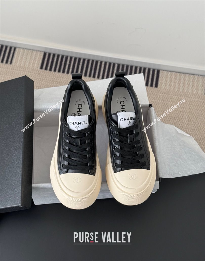 Chanel Calfskin Platform Sneakers Black 2025 CH041709 (MD-250417036)