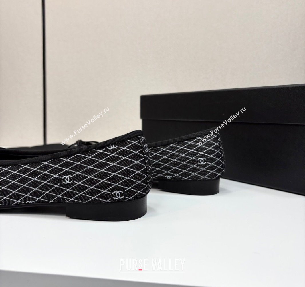 Chanel Quilted Denim Classic Ballet Flats Black 2025 G02819 0416 (MD-250416078)