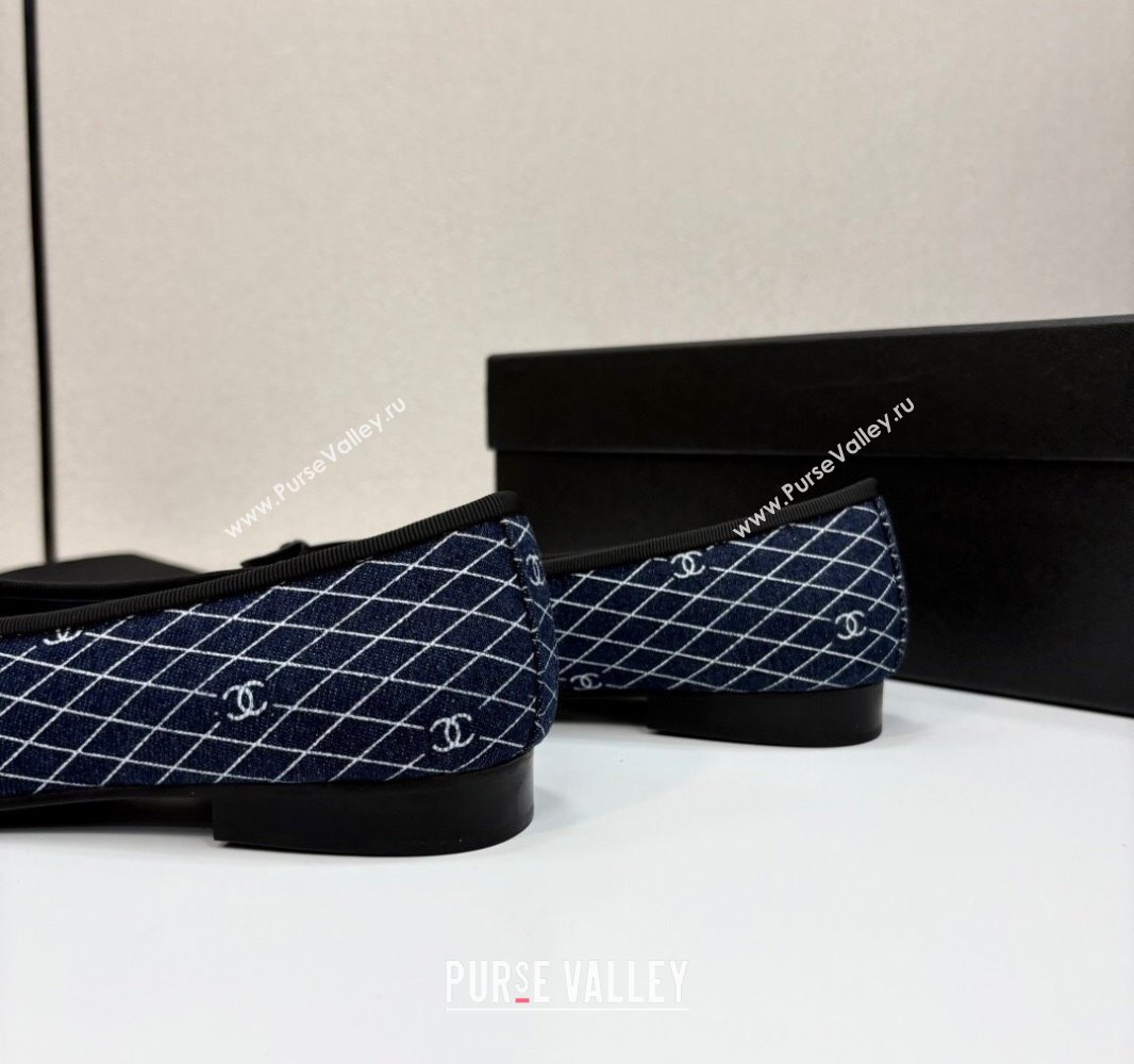 Chanel Quilted Denim Classic Ballet Flats Dark Blue 2025 G02819 0416 (MD-250416080)