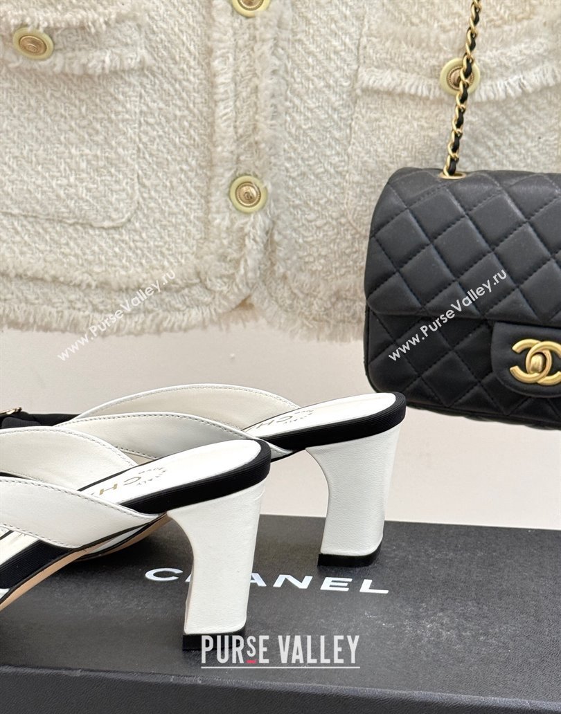 Chanel Lambskin Heel Mules with Bow White 2025 CH041612 (MD-250416088)