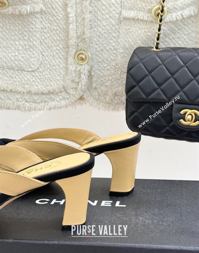 Chanel Lambskin Heel Mules with Bow Beige 2025 CH041612 (MD-250416089)